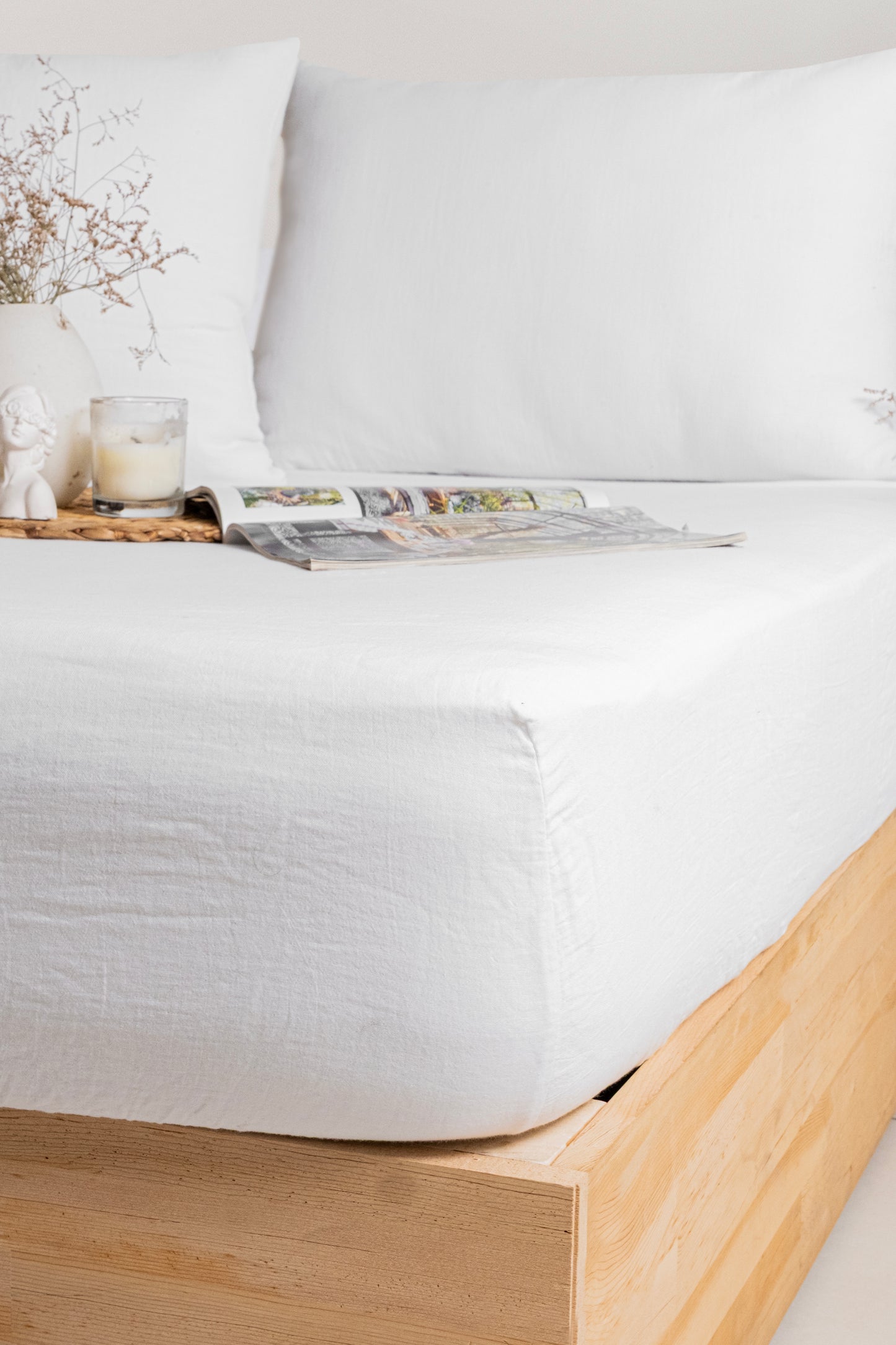 white bed sheets