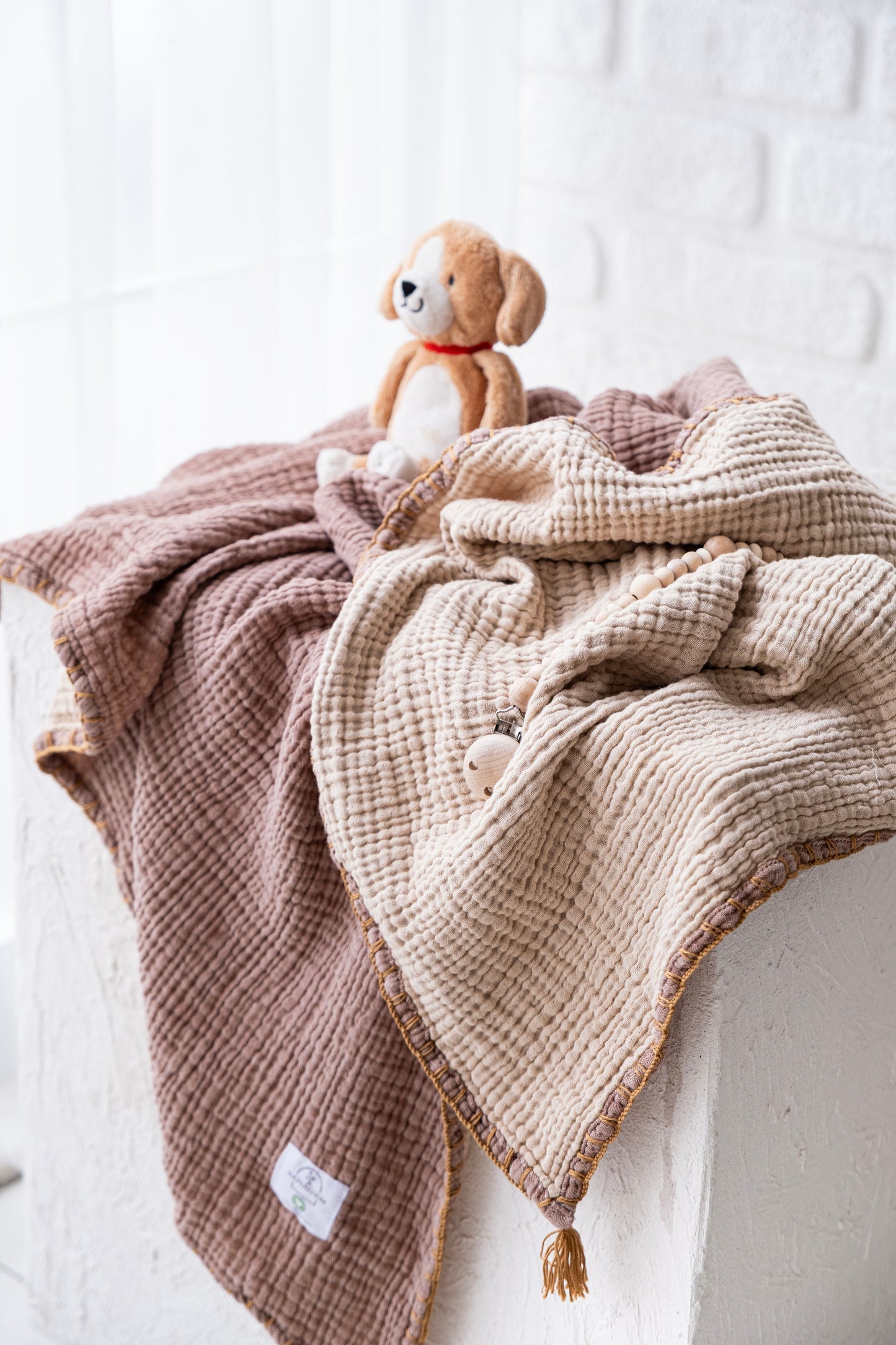 GOTS certified organic muslin baby blanket