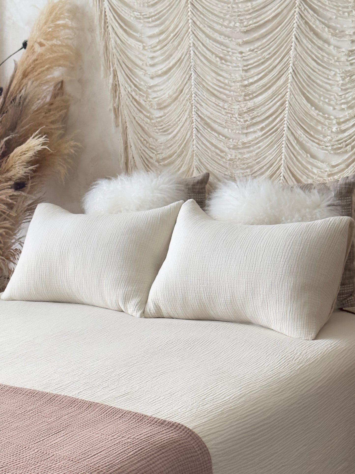 ivory king size muslin bedspread