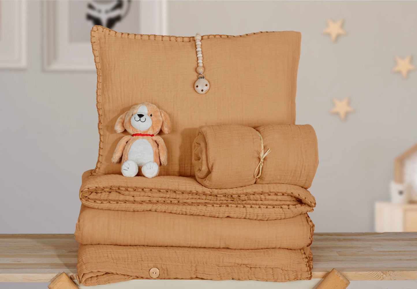 caramel toddler bedding set