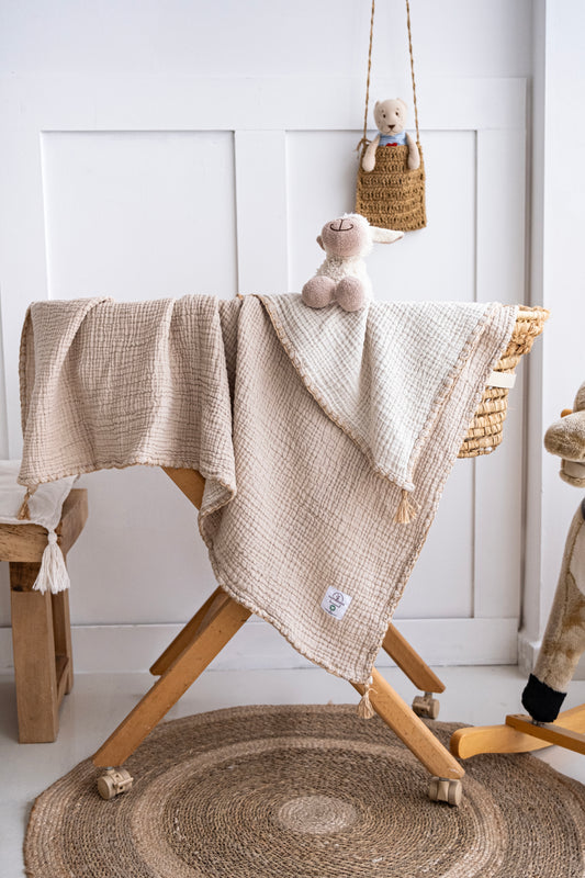 Eco friendly baby blanket beige color