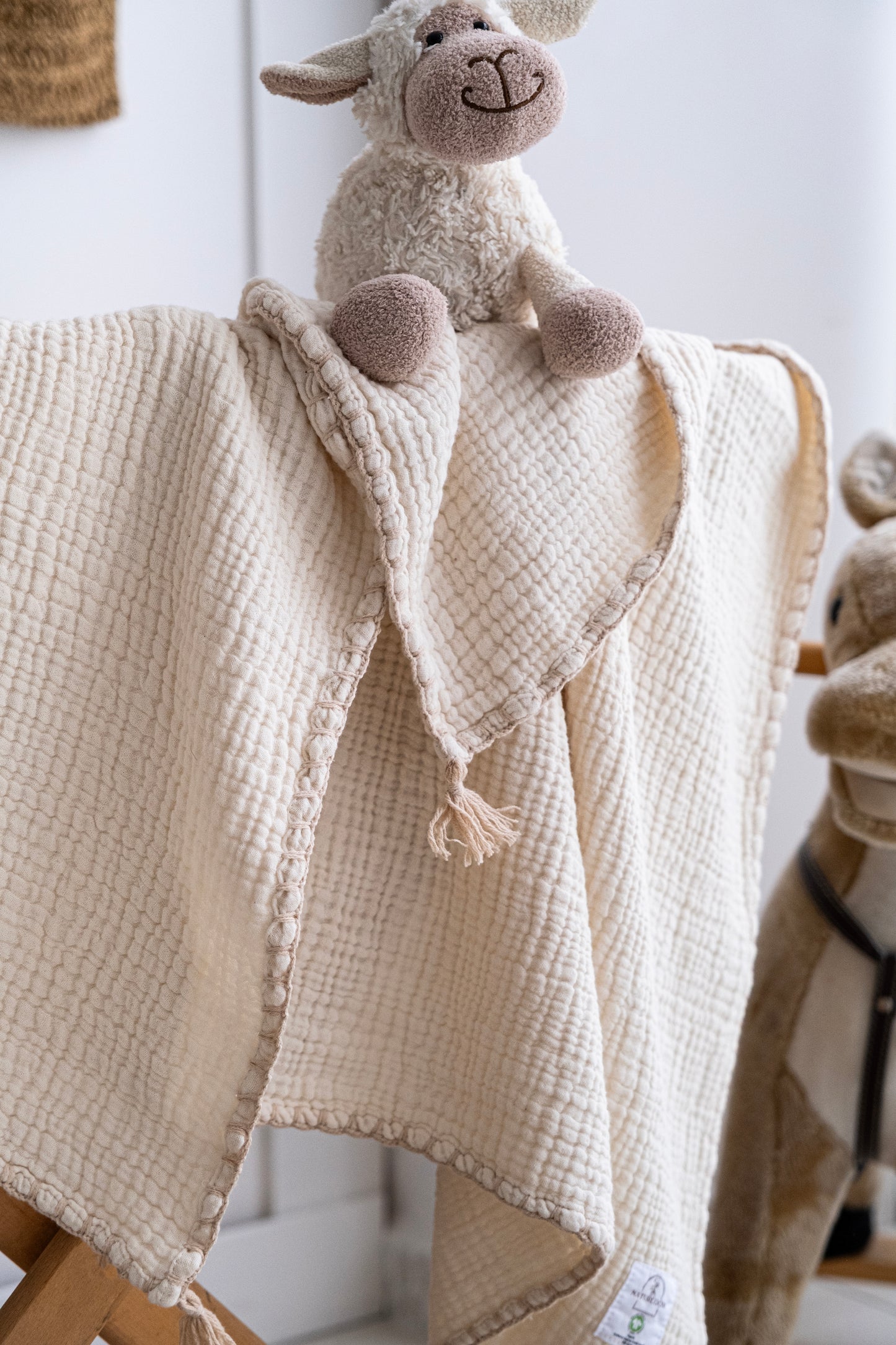 gots certified ivory muslin baby blanket