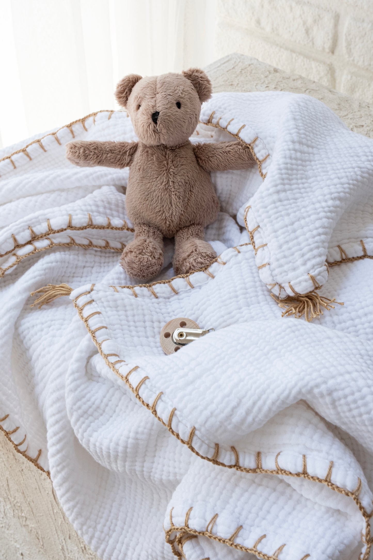GOTS certified organic muslin baby blanket