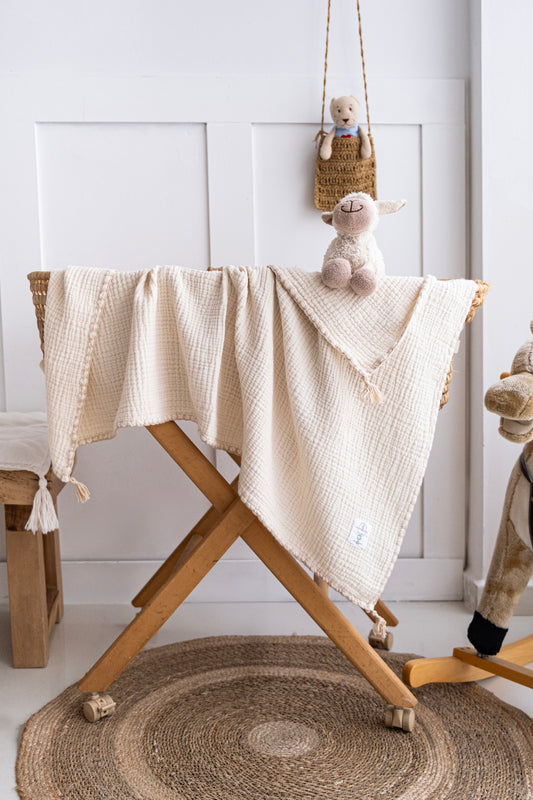 eco friendly newborn swaddle blanket ivory