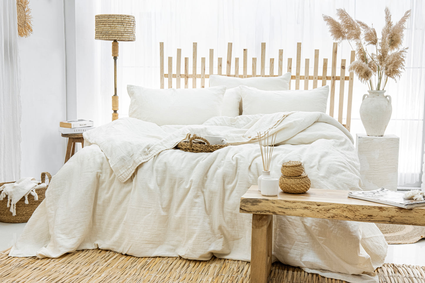 Soft ivory muslin bedding_Set