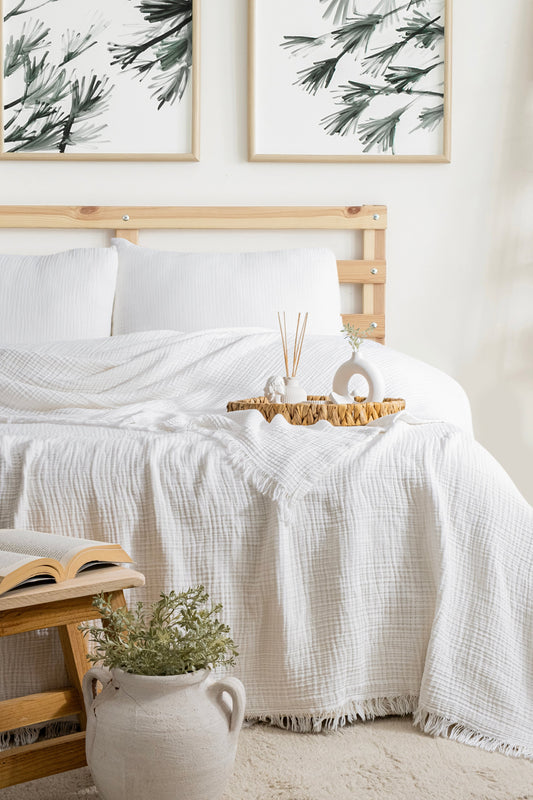 Organic white Muslin Blanket