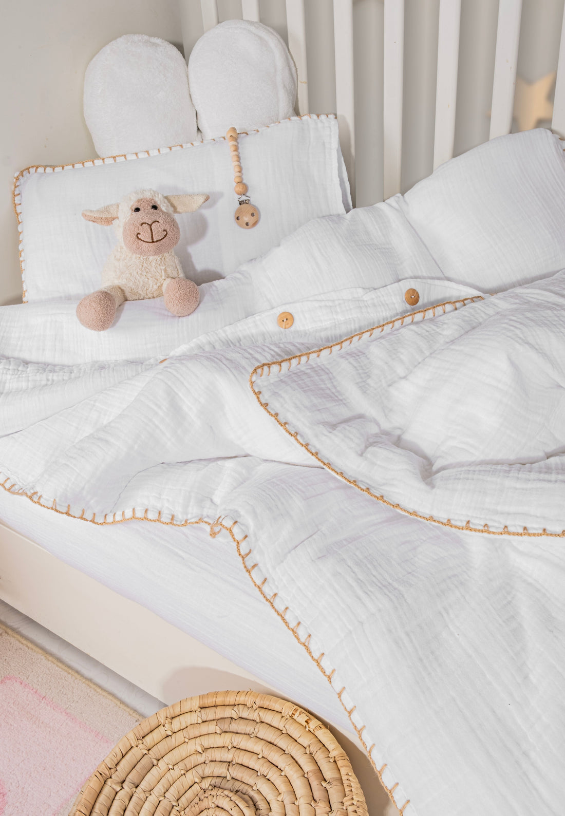 organic muslin nursery bedding room inspiration