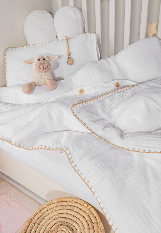 organic muslin nursery bedding room inspiration