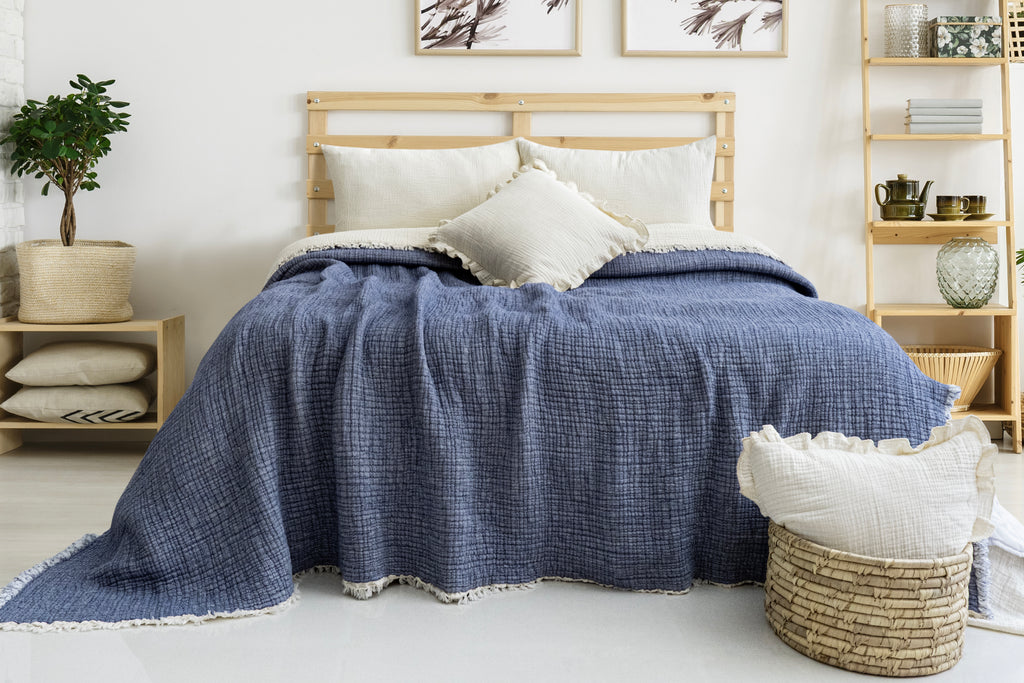 organic cotton muslin quilt folded