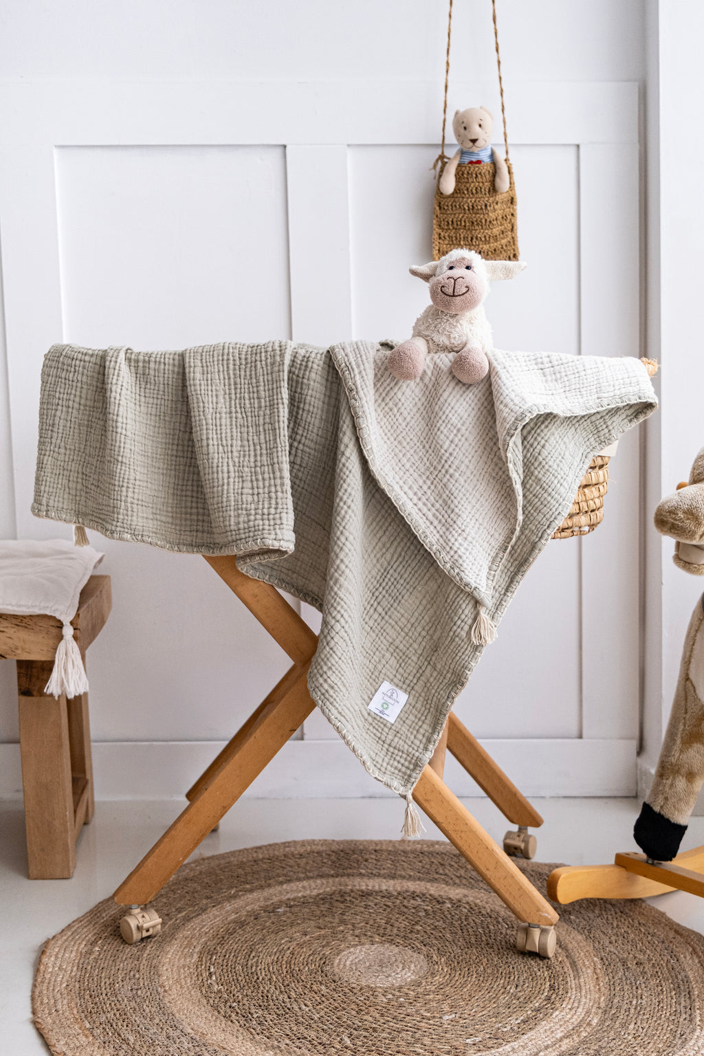 Breathable organic cotton baby swaddle