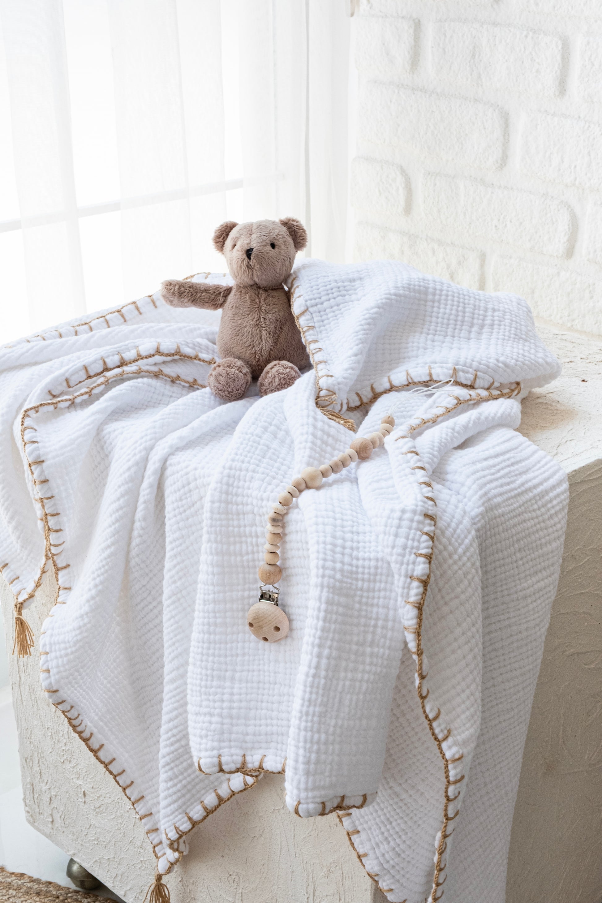 Breathable cotton gauze baby blanket