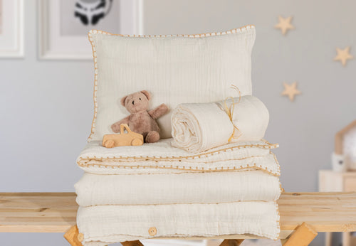 ivory muslin crib bedding