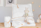 white muslin toddler bedding
