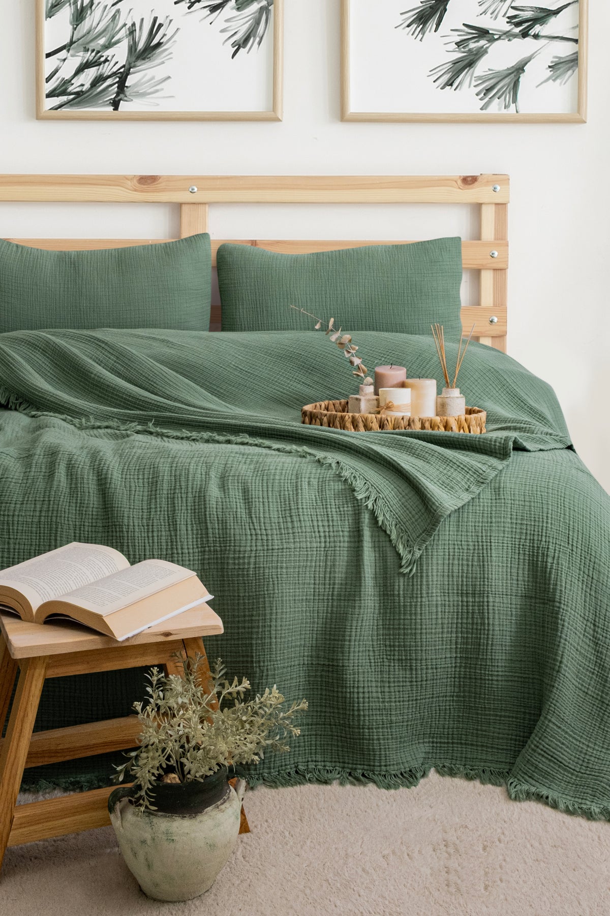 Organic muslin cotton blanket
