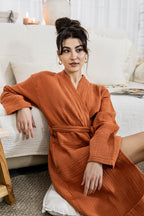 breathable cotton muslin robe