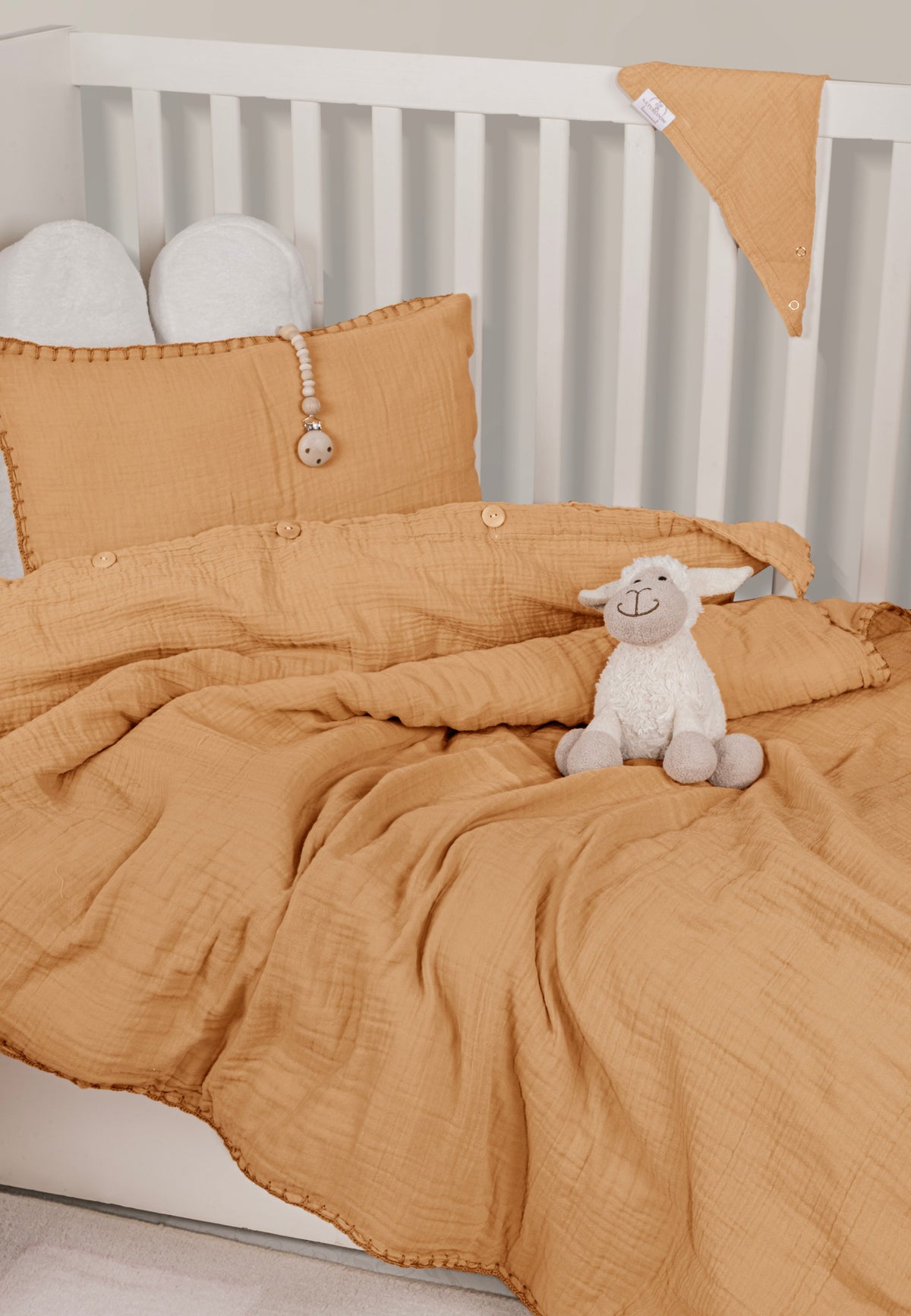 earthy muslin toddler bedding