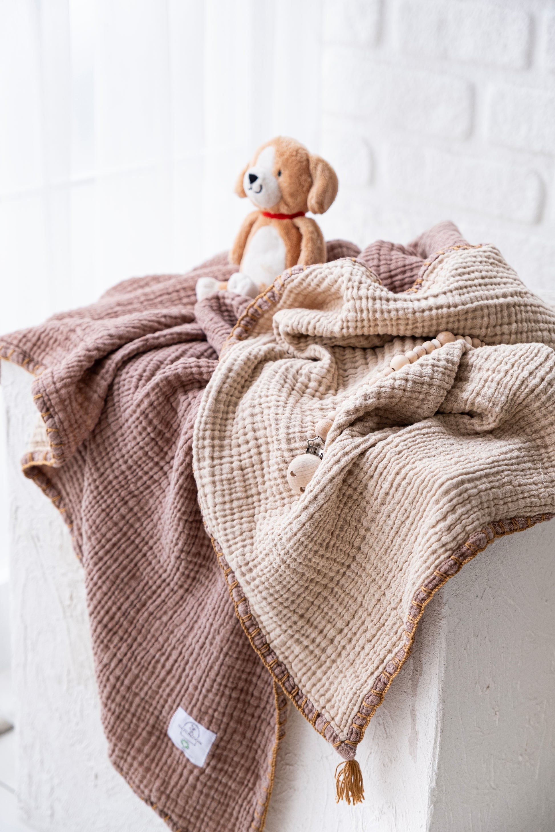 GOTS certified organic muslin baby blanket