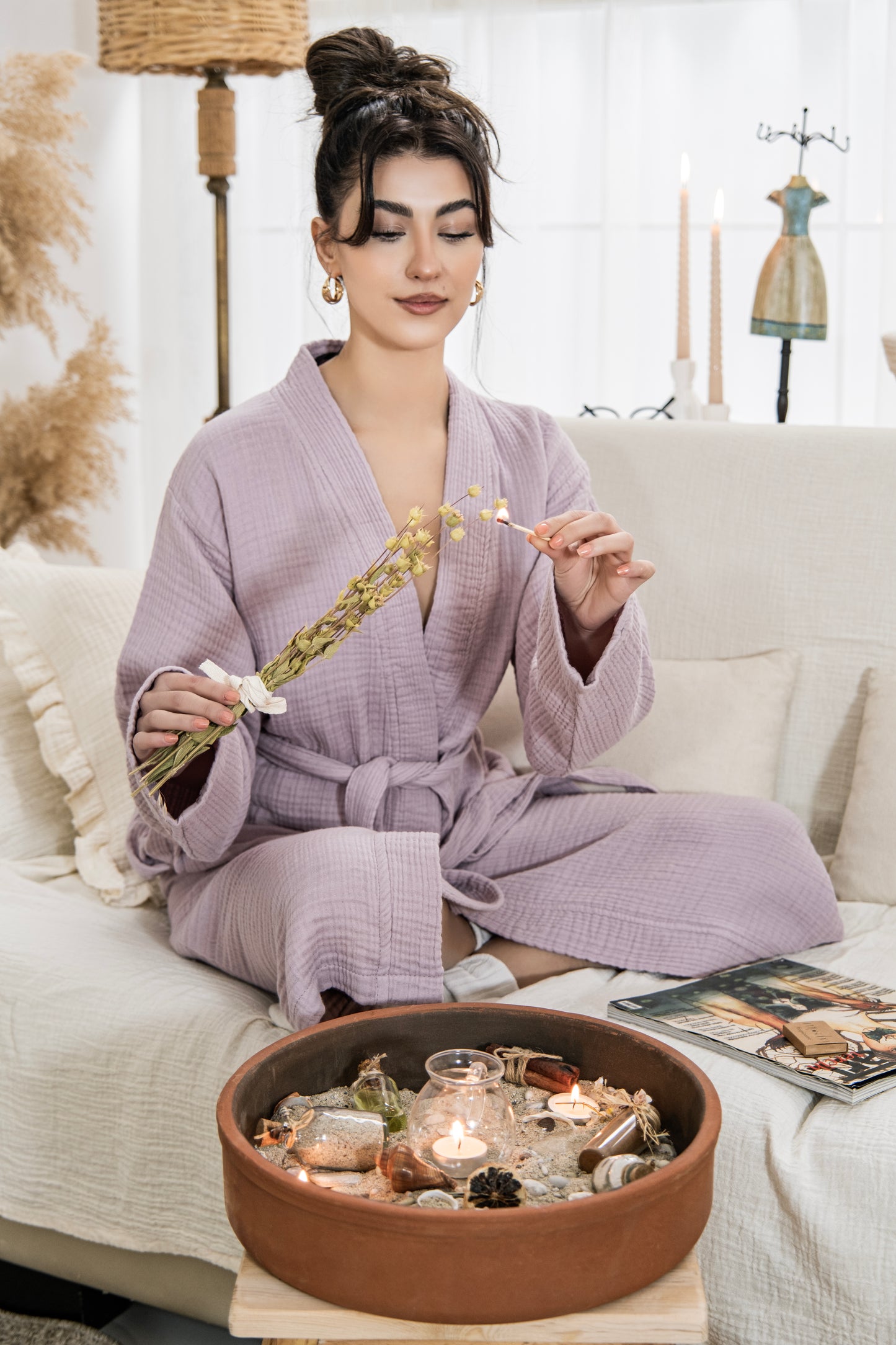 organic cotton spa robe