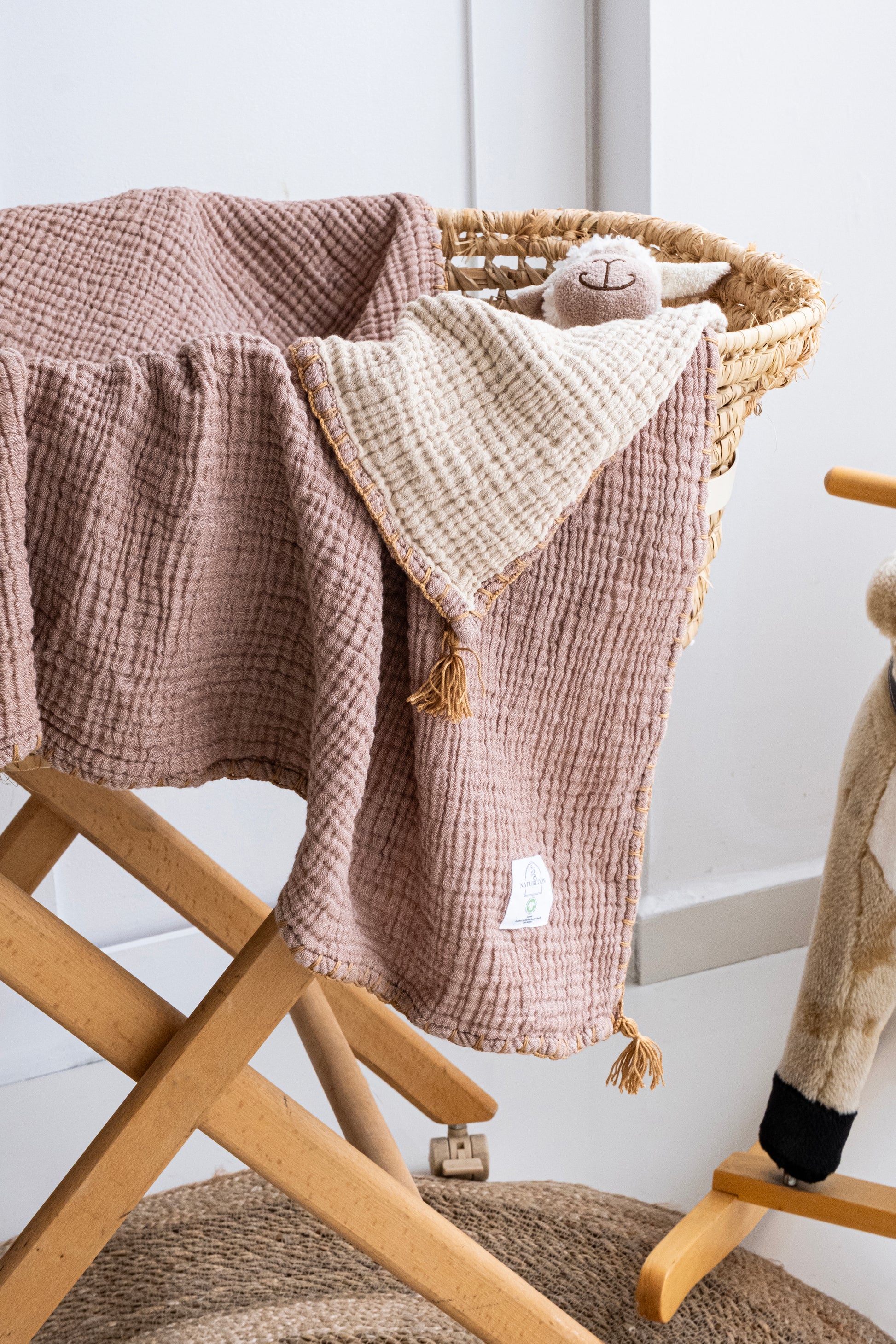 Pre washed breathable muslin baby blanket