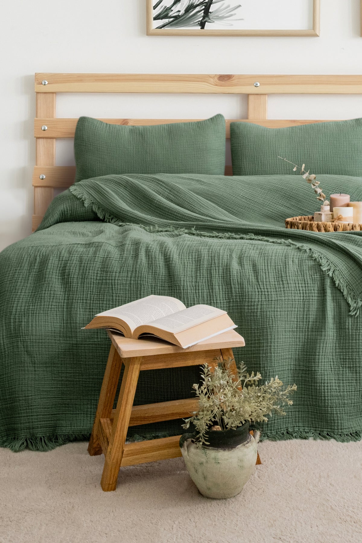 Organic muslin cotton blanket