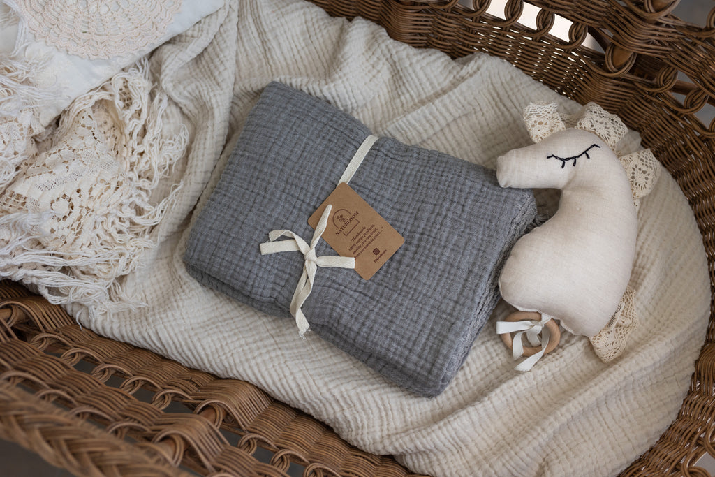 soft hypoallergenic baby blanket grey