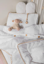 breathable white crib bedding