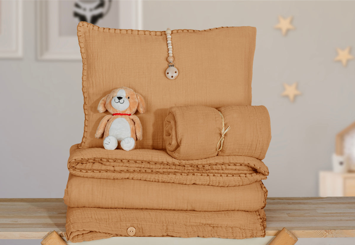 caramel toddler bedding set