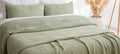 Sage green organic cotton waffle pillowcase set