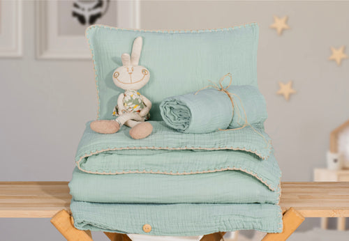 soft aqua crib duvet set
