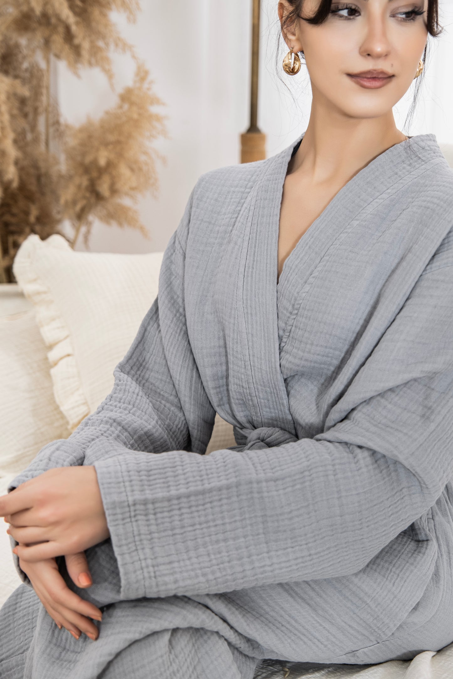 oversized muslin robe