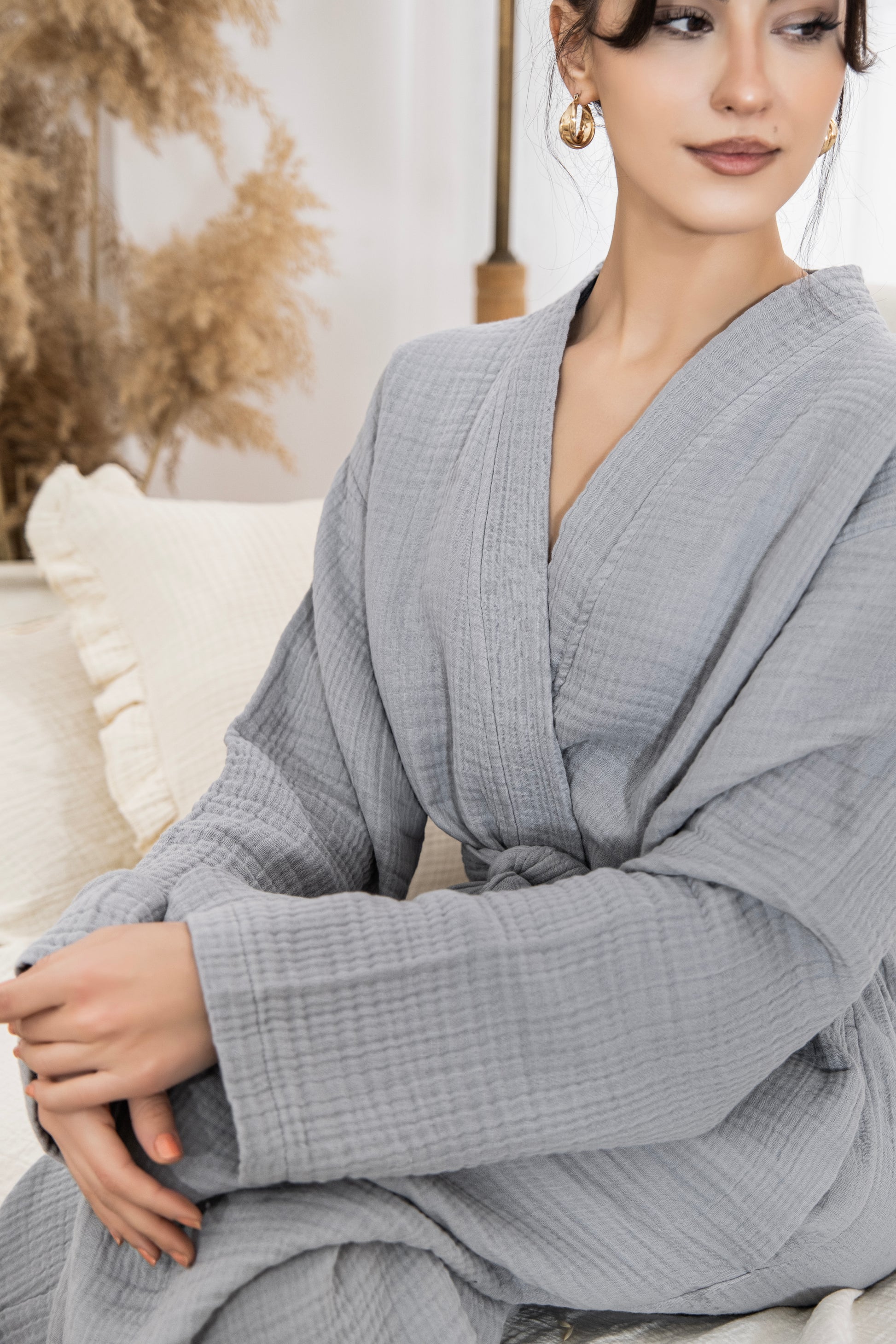 oversized muslin robe
