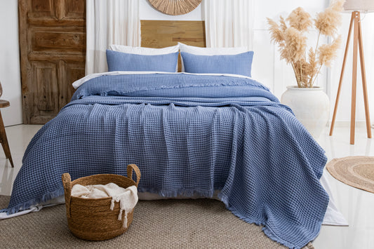 organic cotton waffle blanket