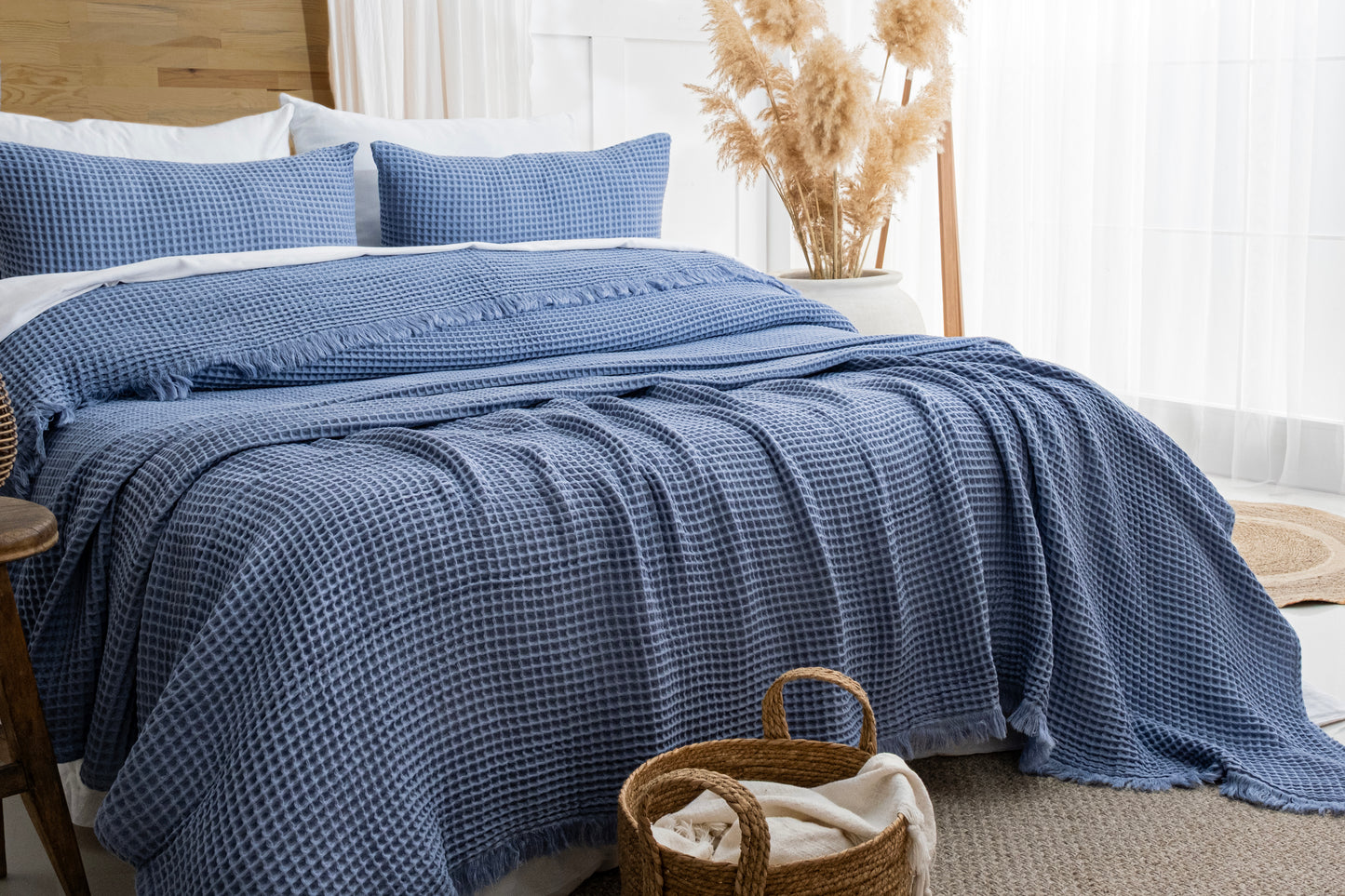 gots certified organic waffle bedding set