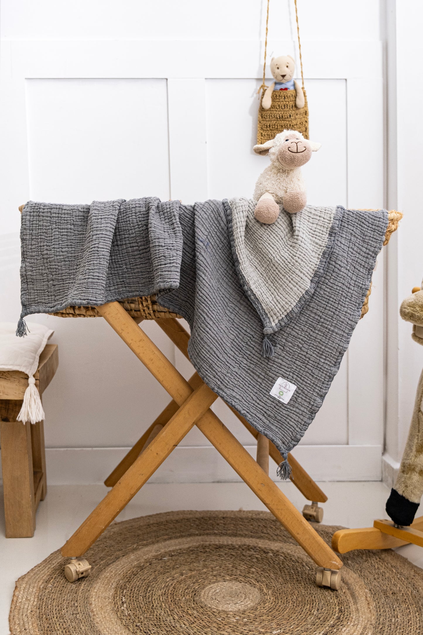 GOTS certified organic muslin baby blanket