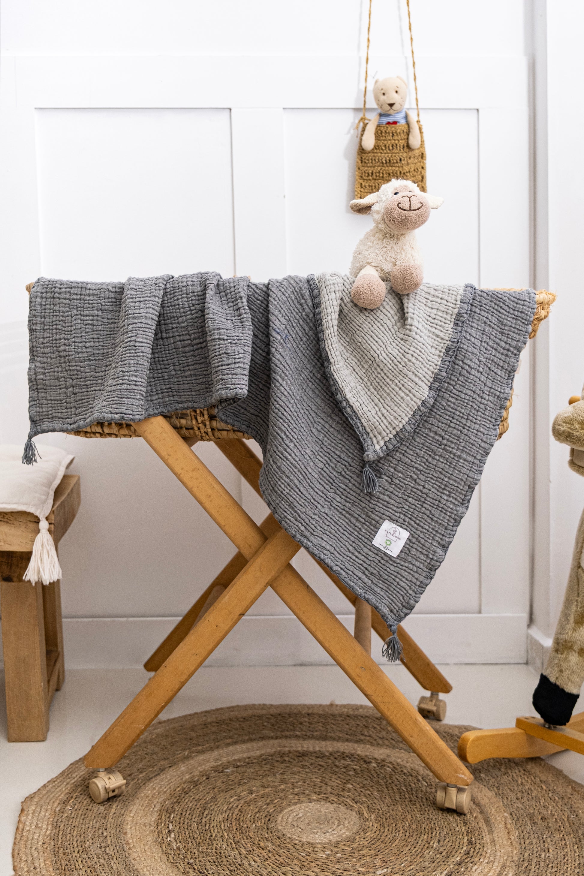 GOTS certified organic muslin baby blanket