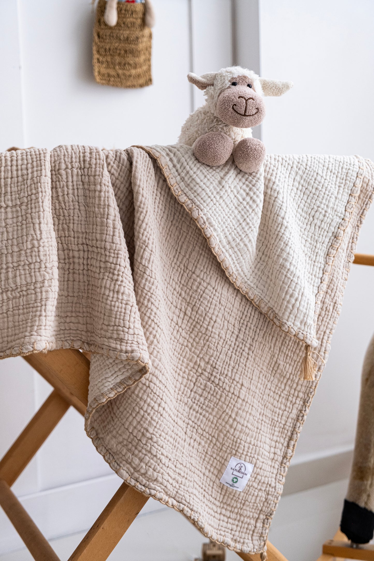 GOTS certified organic muslin baby blanket