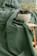 Organic muslin throw blanket