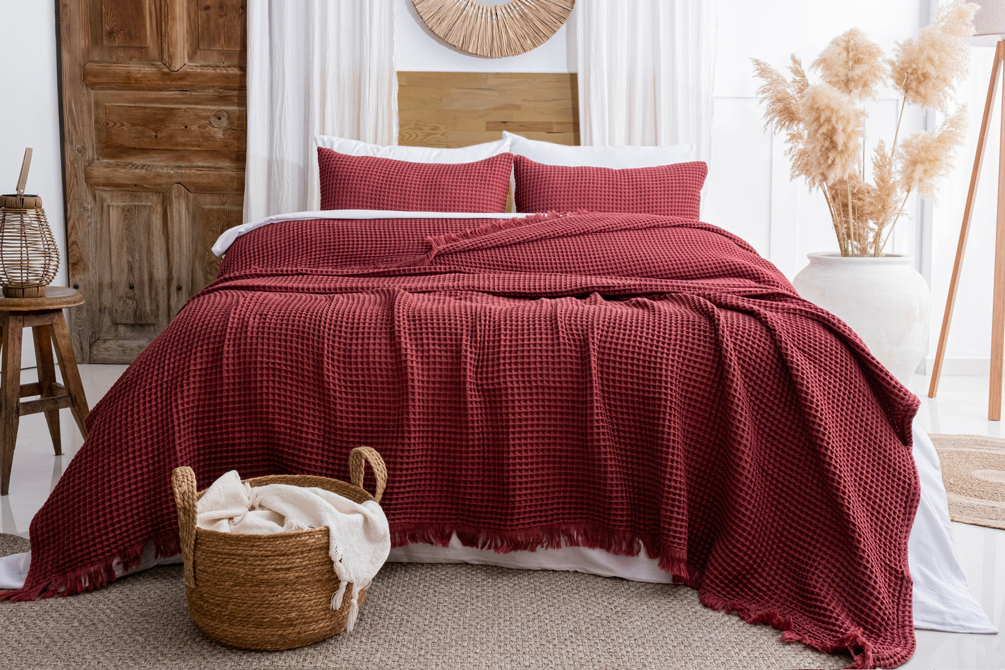 turkish cotton waffle blanket organic cotton