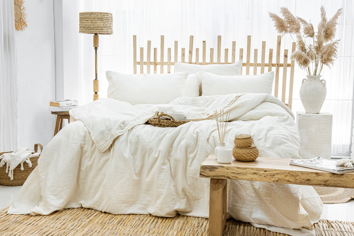Soft ivory muslin bedding_Set