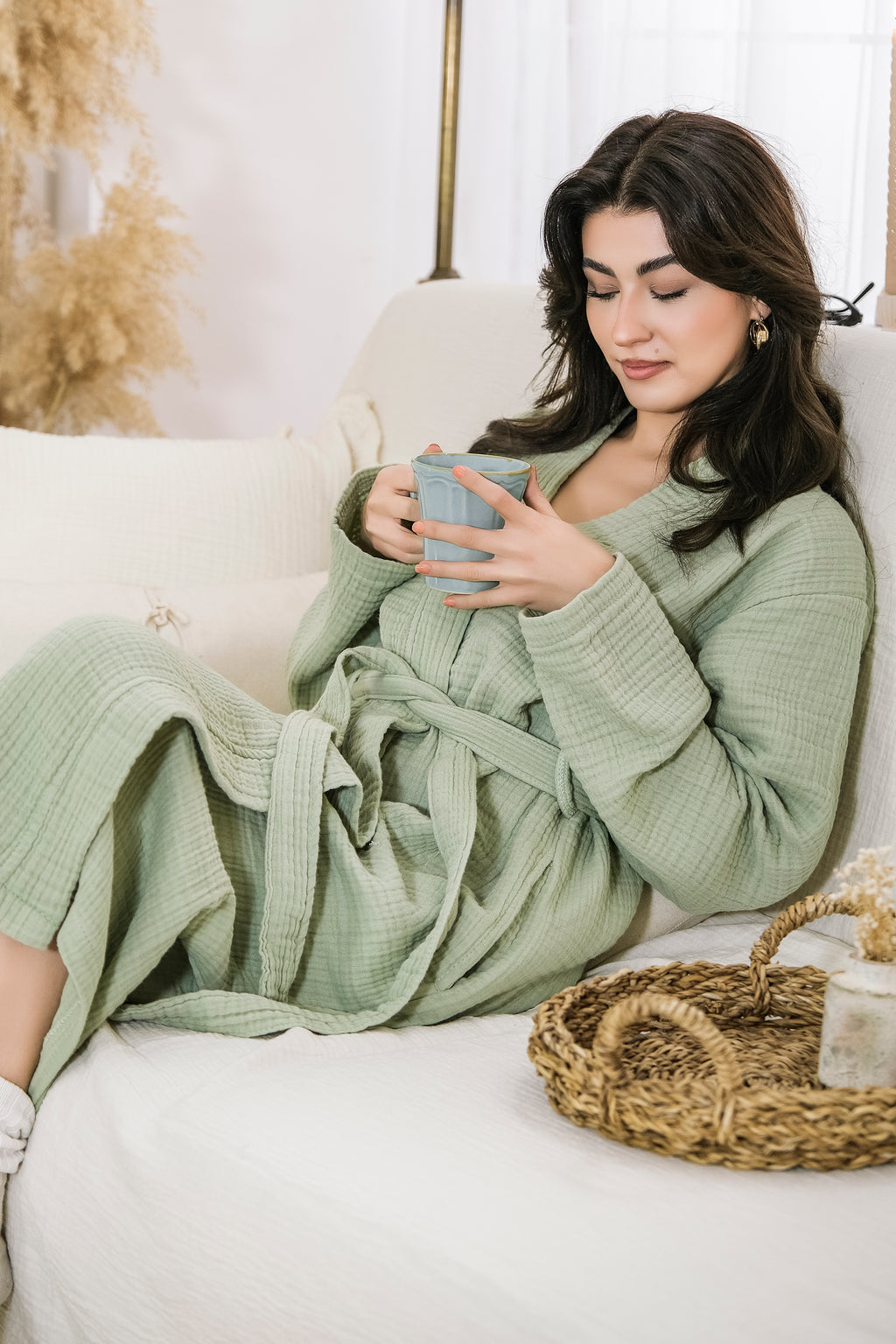 soft muslin bathrobe texture