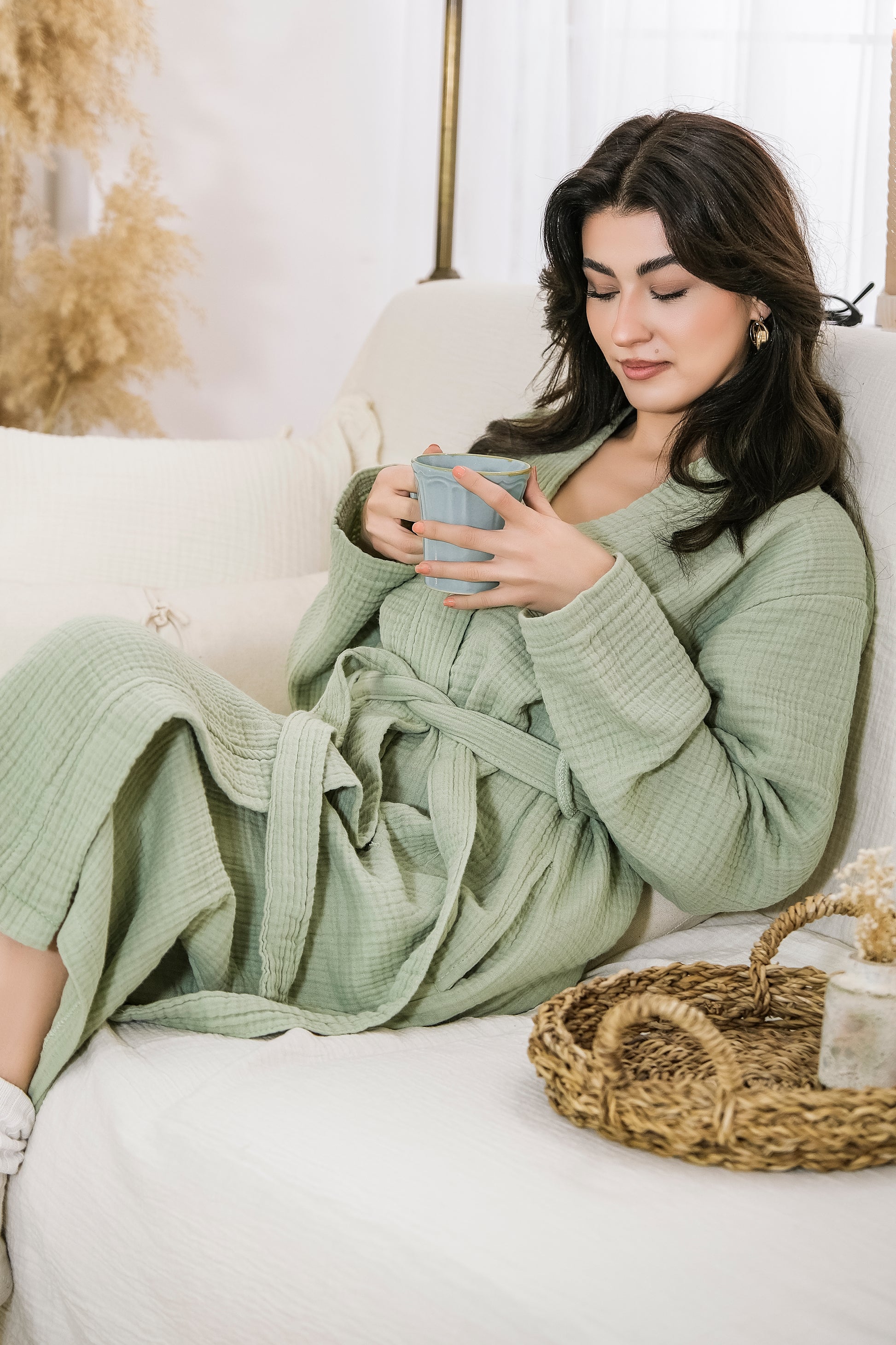 soft muslin bathrobe texture