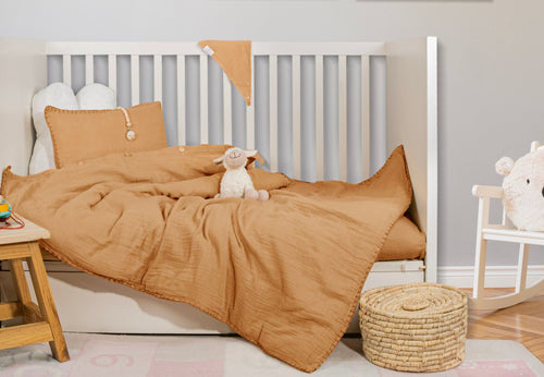 caramel organic baby duvet cover
