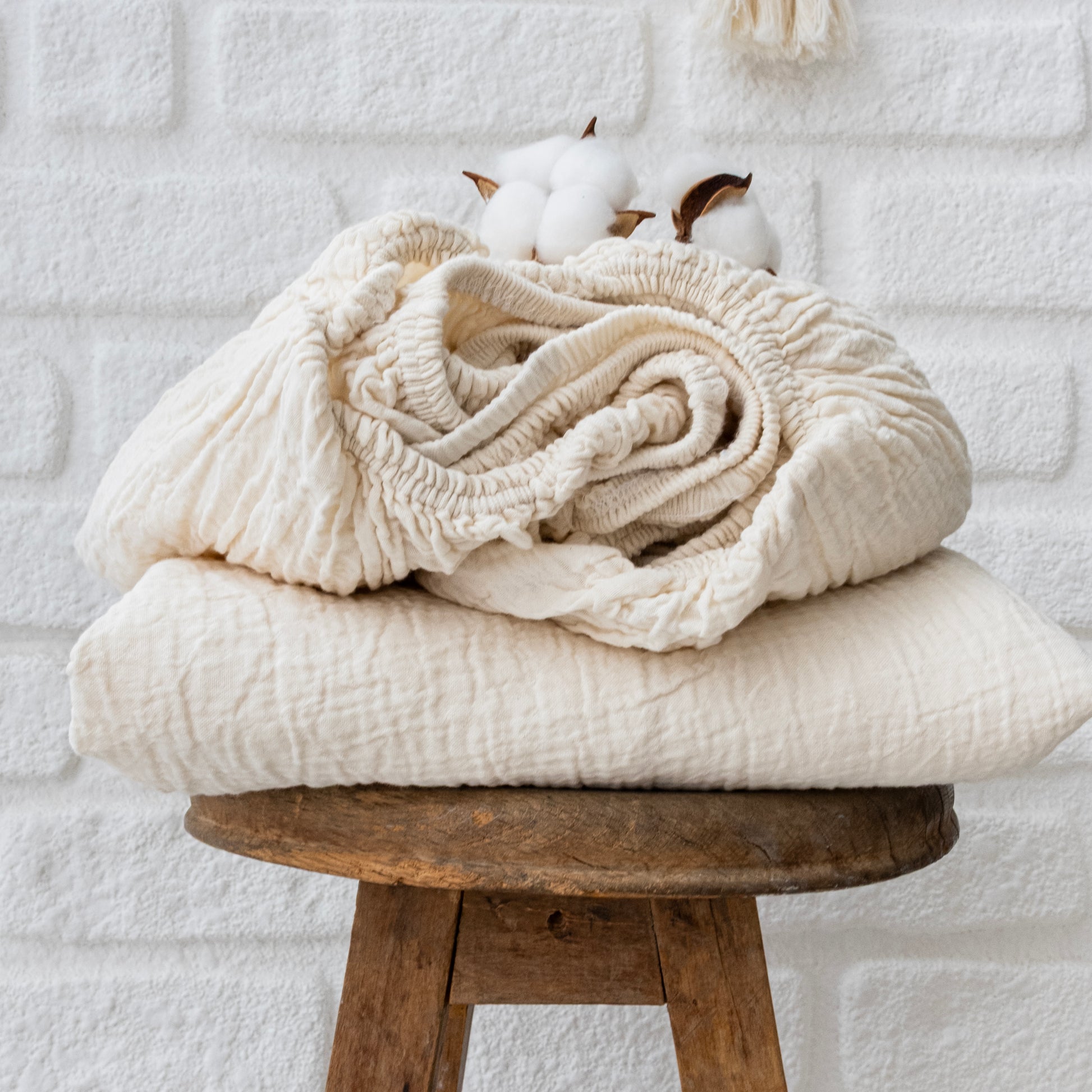 organic muslin fitted sheet 