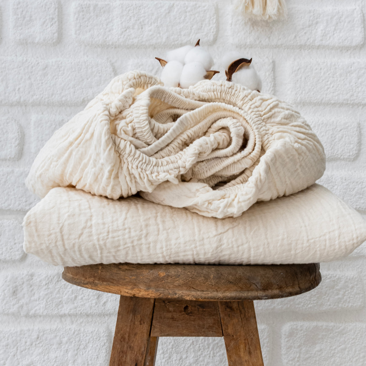 organic muslin fitted sheet 