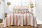 Terra_cotta_ striped duvet cover set
