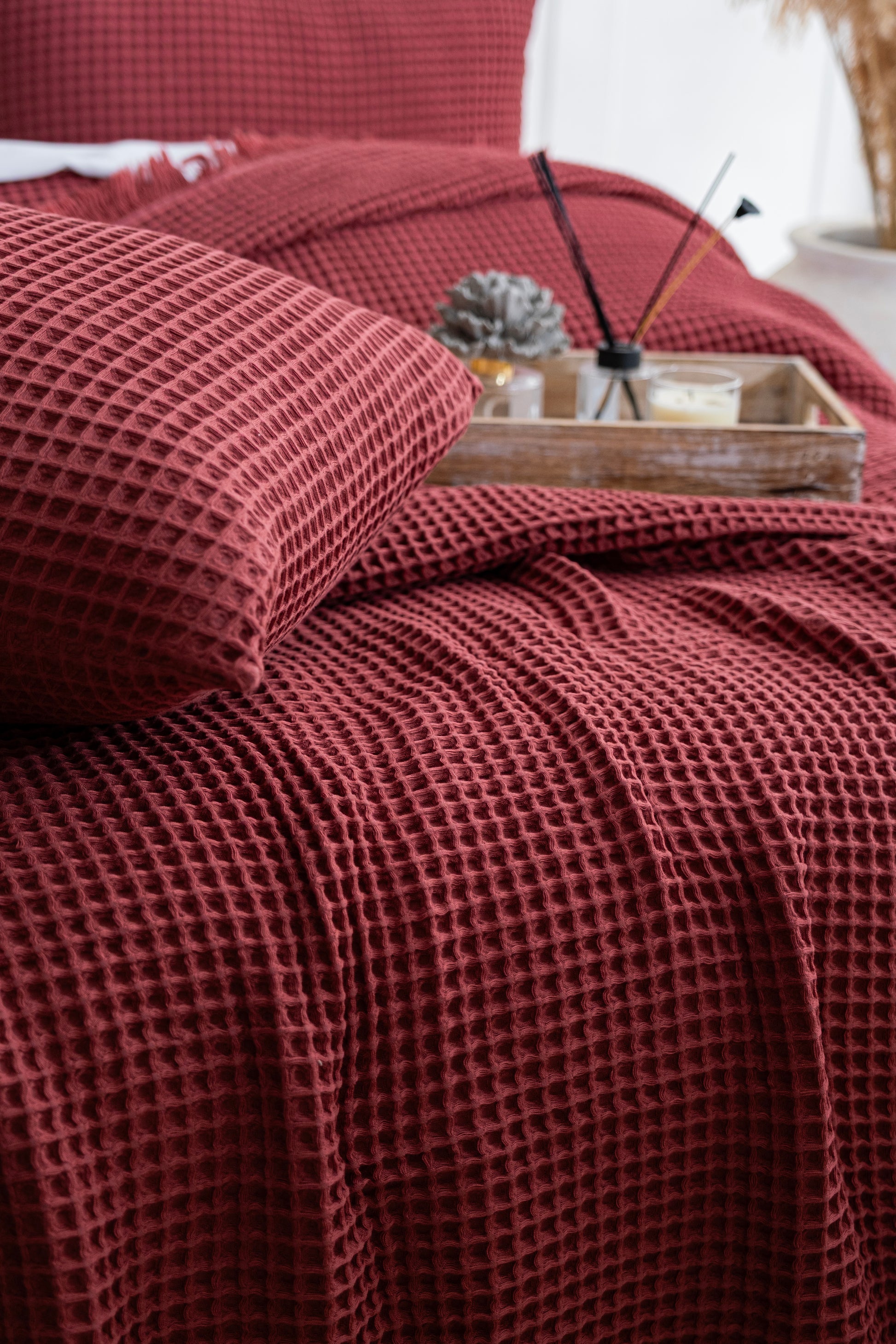 waffle bedspread organic cotton bedding