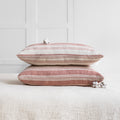 Terra cotta stripe two layer organic cotton muslin pillowcase set
