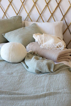 lightweight organic cotton quilt green