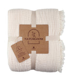 ivory gauze fabric bed cover